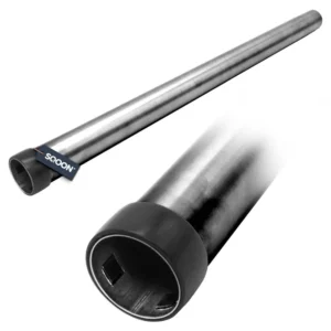 Zuigbuis metaal chroom met ring 32 mm